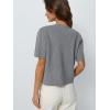 image:imageLILLUSORY Short Sleeve Cardigan Sweaters for Women 2026 Summer Cropped Button Up Sweater Tops Casual Shirt Y2K OutfitsGray
