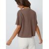 image:imageLILLUSORY Short Sleeve Cardigan Sweaters for Women 2026 Summer Cropped Button Up Sweater Tops Casual Shirt Y2K OutfitsNutmeg