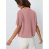 image:imageLILLUSORY Short Sleeve Cardigan Sweaters for Women 2026 Summer Cropped Button Up Sweater Tops Casual Shirt Y2K OutfitsPink