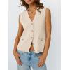 image:imageLILLUSORY Sweater Vest Women Fashion Casual Summer Outfits V Neck Cable Knit Spring Trendy Cropped Sleeveless Cute 2025Apricot