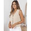 image:imageLILLUSORY Vest Tops for Women 2026 Summer Outfits Striped Sweaters Button Up Casual Blouses Jacket Fashion ClothesApricot