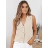 image:imageLILLUSORY Vest Tops for Women 2026 Summer Outfits Striped Sweaters Button Up Casual Blouses Jacket Fashion ClothesApricot
