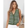 image:imageLILLUSORY Vest Tops for Women 2026 Summer Outfits Striped Sweaters Button Up Casual Blouses Jacket Fashion ClothesArmygreenwhite