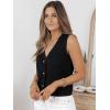 image:imageLILLUSORY Vest Tops for Women 2026 Summer Outfits Striped Sweaters Button Up Casual Blouses Jacket Fashion ClothesBlack