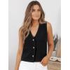 image:imageLILLUSORY Vest Tops for Women 2026 Summer Outfits Striped Sweaters Button Up Casual Blouses Jacket Fashion ClothesBlack