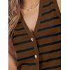image:imageLILLUSORY Vest Tops for Women 2026 Summer Outfits Striped Sweaters Button Up Casual Blouses Jacket Fashion ClothesCaramelblack