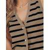 image:imageLILLUSORY Vest Tops for Women 2026 Summer Outfits Striped Sweaters Button Up Casual Blouses Jacket Fashion ClothesKhakiblack