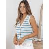image:imageLILLUSORY Vest Tops for Women 2026 Summer Outfits Striped Sweaters Button Up Casual Blouses Jacket Fashion ClothesWhitesky