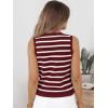 image:imageLILLUSORY Vest Tops for Women 2026 Summer Outfits Striped Sweaters Button Up Casual Blouses Jacket Fashion ClothesWinewhite