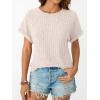 image:imageLILLUSORY Women Short Sleeve T Shirt Summer Sweater Dressy Casual Blouse Business Top Work ClothingApricot