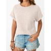 image:imageLILLUSORY Women Short Sleeve T Shirt Summer Sweater Dressy Casual Blouse Business Top Work ClothingApricot