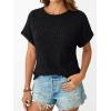 image:imageLILLUSORY Women Short Sleeve T Shirt Summer Sweater Dressy Casual Blouse Business Top Work ClothingBlack