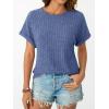 image:imageLILLUSORY Women Short Sleeve T Shirt Summer Sweater Dressy Casual Blouse Business Top Work ClothingBlue