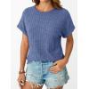 image:imageLILLUSORY Women Short Sleeve T Shirt Summer Sweater Dressy Casual Blouse Business Top Work ClothingBlue
