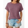 image:imageLILLUSORY Women Short Sleeve T Shirt Summer Sweater Dressy Casual Blouse Business Top Work ClothingBurgundy