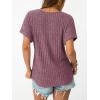 image:imageLILLUSORY Women Short Sleeve T Shirt Summer Sweater Dressy Casual Blouse Business Top Work ClothingBurgundy
