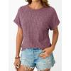 image:imageLILLUSORY Women Short Sleeve T Shirt Summer Sweater Dressy Casual Blouse Business Top Work ClothingBurgundy