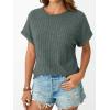image:imageLILLUSORY Women Short Sleeve T Shirt Summer Sweater Dressy Casual Blouse Business Top Work ClothingGreen