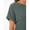 image:imageLILLUSORY Women Short Sleeve T Shirt Summer Sweater Dressy Casual Blouse Business Top Work ClothingGreen