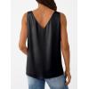 image:imageLILLUSORY Women Silk Satin Tank Top V Neck Summer Blouse Sleeveless Shirt Business Casual Dressy Outfit Vacation Clothes 2026Black