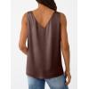image:imageLILLUSORY Women Silk Satin Tank Top V Neck Summer Blouse Sleeveless Shirt Business Casual Dressy Outfit Vacation Clothes 2026Brown