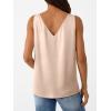 image:imageLILLUSORY Women Silk Satin Tank Top V Neck Summer Blouse Sleeveless Shirt Business Casual Dressy Outfit Vacation Clothes 2026Champagne