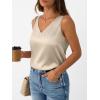 image:imageLILLUSORY Women Silk Satin Tank Top V Neck Summer Blouse Sleeveless Shirt Business Casual Dressy Outfit Vacation Clothes 2026Lightchampagne