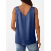 image:imageLILLUSORY Women Silk Satin Tank Top V Neck Summer Blouse Sleeveless Shirt Business Casual Dressy Outfit Vacation Clothes 2026Navy