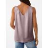 image:imageLILLUSORY Women Silk Satin Tank Top V Neck Summer Blouse Sleeveless Shirt Business Casual Dressy Outfit Vacation Clothes 2026Purplegrey