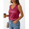 image:imageLILLUSORY Women Silk Satin Tank Top V Neck Summer Blouse Sleeveless Shirt Business Casual Dressy Outfit Vacation Clothes 2026Red