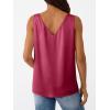 image:imageLILLUSORY Women Silk Satin Tank Top V Neck Summer Blouse Sleeveless Shirt Business Casual Dressy Outfit Vacation Clothes 2026Red