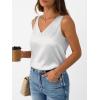 image:imageLILLUSORY Women Silk Satin Tank Top V Neck Summer Blouse Sleeveless Shirt Business Casual Dressy Outfit Vacation Clothes 2026White