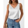 image:imageLILLUSORY Women Silk Satin Tank Top V Neck Summer Blouse Sleeveless Shirt Business Casual Dressy Outfit Vacation Clothes 2026White