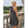 image:imageLILLUSORY Women Summer Mini Dress Halter Short Dresses A Line Polka Dot Petite Sundress Flowy Vacation Party Outfits 2026Black