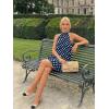 image:imageLILLUSORY Women Summer Mini Dress Halter Short Dresses A Line Polka Dot Petite Sundress Flowy Vacation Party Outfits 2026Navy