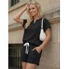 image:imageLILLUSORY Womens 2 Piece Summer Short Sets Lounge Outfits Spring Vacation Cruise Travel Resort Beach Loungewear Cute PajamasBlack