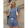 image:imageLILLUSORY Womens 2 Piece Summer Short Sets Lounge Outfits Spring Vacation Cruise Travel Resort Beach Loungewear Cute PajamasBlue