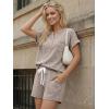 image:imageLILLUSORY Womens 2 Piece Summer Short Sets Lounge Outfits Spring Vacation Cruise Travel Resort Beach Loungewear Cute PajamasKhaki