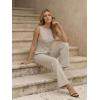 image:imageLILLUSORY Womens 2 Piece Summer Vest Sets Sleeveless Blazer Wide Leg Pants Suits Business Casual Spring OutfitsBeige