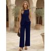 image:imageLILLUSORY Womens 2 Piece Summer Vest Sets Sleeveless Blazer Wide Leg Pants Suits Business Casual Spring OutfitsNavy Blue