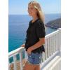image:imageLILLUSORY Womens Spring Embroidered Short Puff Sleeve Peplum Tops Summer Babydoll Tie Front Eyelet Cute Blouses Beach 2026Black