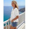 image:imageLILLUSORY Womens Spring Embroidered Short Puff Sleeve Peplum Tops Summer Babydoll Tie Front Eyelet Cute Blouses Beach 2026White