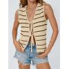 image:imageLILLUSORY Womens Summer Tops Beach Vacation Spring Outfits Cute Y2K Trendy Sweater Vest 2026 Tank Tie Front Crochet ClothesApricot Coffee