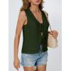 image:imageLILLUSORY Womens Summer Tops Beach Vacation Spring Outfits Cute Y2K Trendy Sweater Vest 2026 Tank Tie Front Crochet ClothesArmy Green