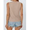 image:imageLILLUSORY Womens Summer Tops Beach Vacation Spring Outfits Cute Y2K Trendy Sweater Vest 2026 Tank Tie Front Crochet ClothesBeige