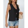 image:imageLILLUSORY Womens Summer Tops Beach Vacation Spring Outfits Cute Y2K Trendy Sweater Vest 2026 Tank Tie Front Crochet ClothesBlack