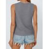 image:imageLILLUSORY Womens Summer Tops Beach Vacation Spring Outfits Cute Y2K Trendy Sweater Vest 2026 Tank Tie Front Crochet ClothesGrey