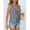 image:imageLILLUSORY Womens Summer Tops Beach Vacation Spring Outfits Cute Y2K Trendy Sweater Vest 2026 Tank Tie Front Crochet ClothesGrey