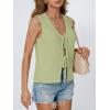 image:imageLILLUSORY Womens Summer Tops Beach Vacation Spring Outfits Cute Y2K Trendy Sweater Vest 2026 Tank Tie Front Crochet ClothesLight Green