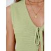image:imageLILLUSORY Womens Summer Tops Beach Vacation Spring Outfits Cute Y2K Trendy Sweater Vest 2026 Tank Tie Front Crochet ClothesLight Green